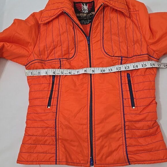 Inssbruck Vintage, Bright Orange Quilted  ski Jacket and Pants Set S - Picture 3 of 13